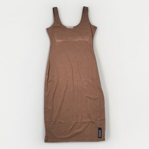 ETRE WOMENS DRESS BROWN COTTON JERSEY BODYCON DRESS NWT